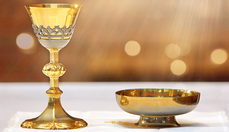 gold chalices to symbolize gold uses on art