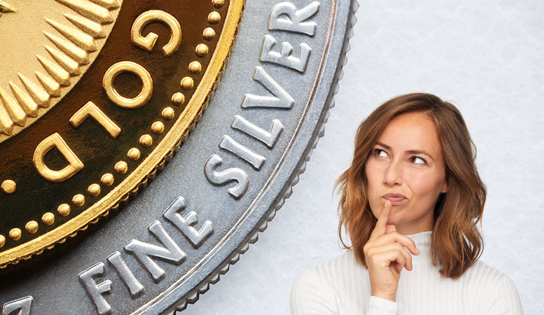 woman thinking of investing in precious metals