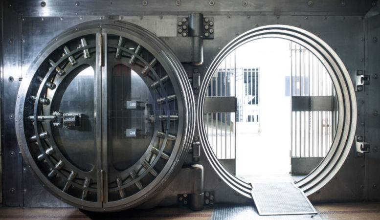 an open bank vault