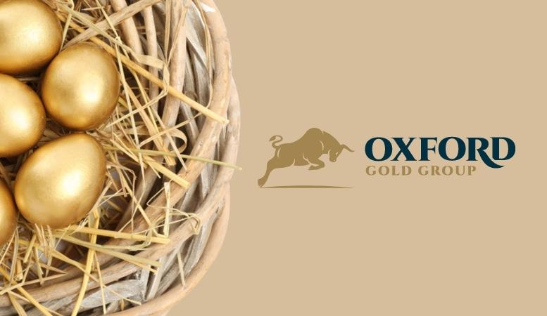 oxford gold group logo with a nest with gold eggs