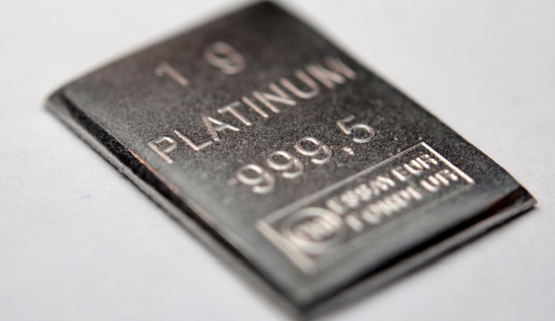 close up of platinum bar