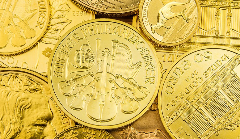 stack of top five ira appproved gold coins