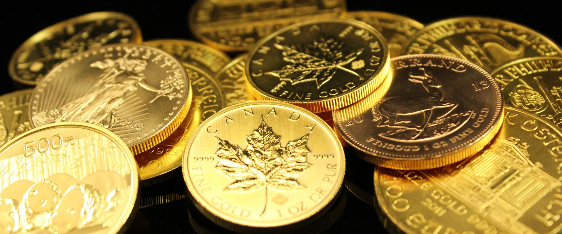close up shot of popular gold coins
