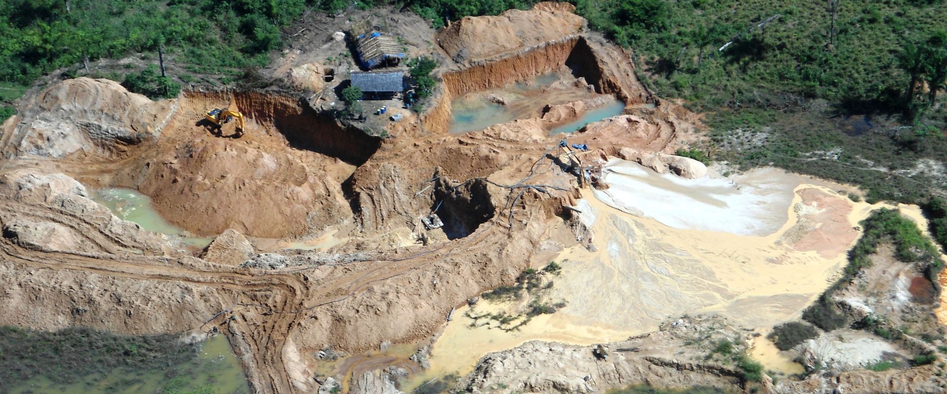 aerial view of gold mining