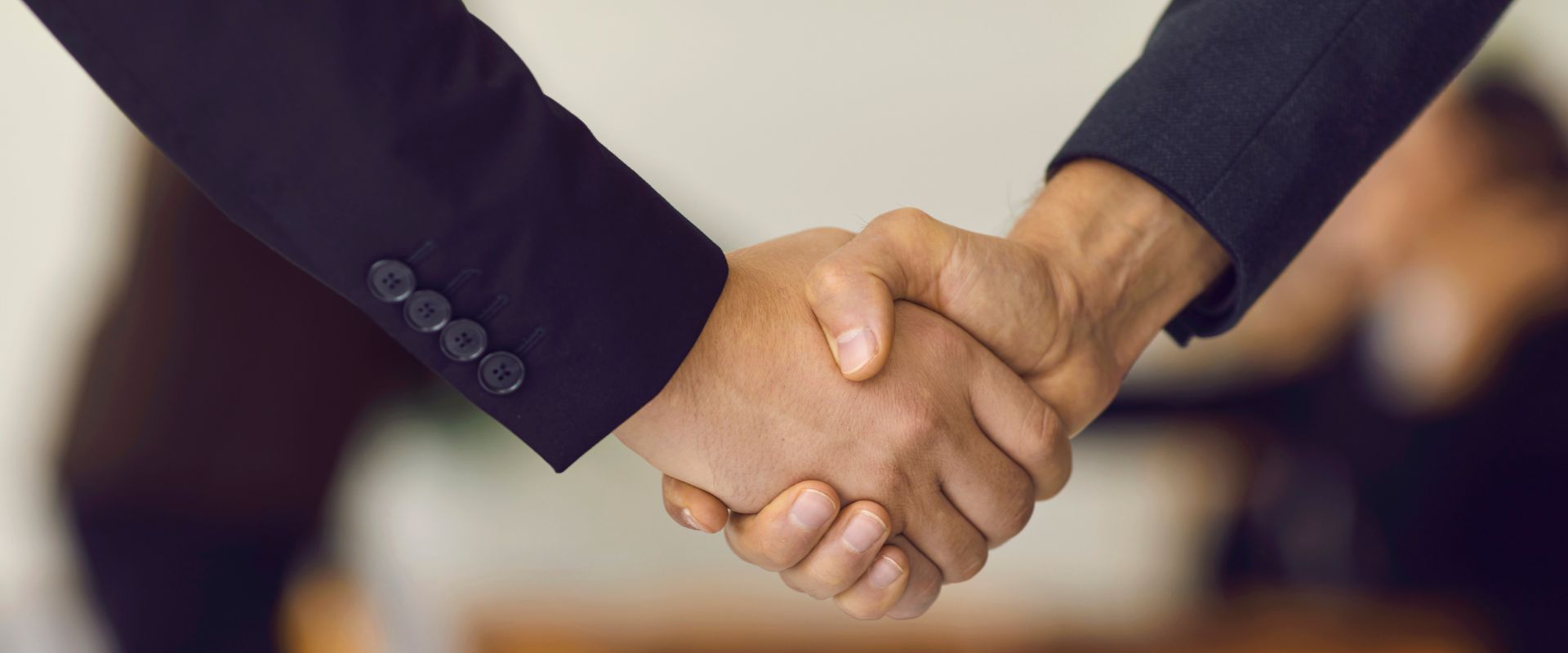 business partners shaking hands after making deal