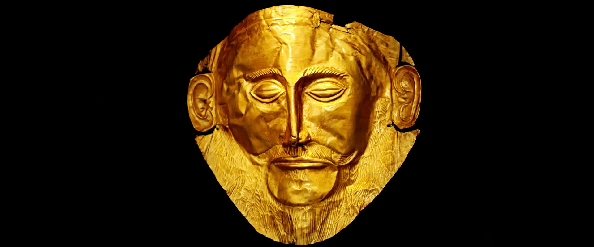 the golden Death Mask of Agamemnon